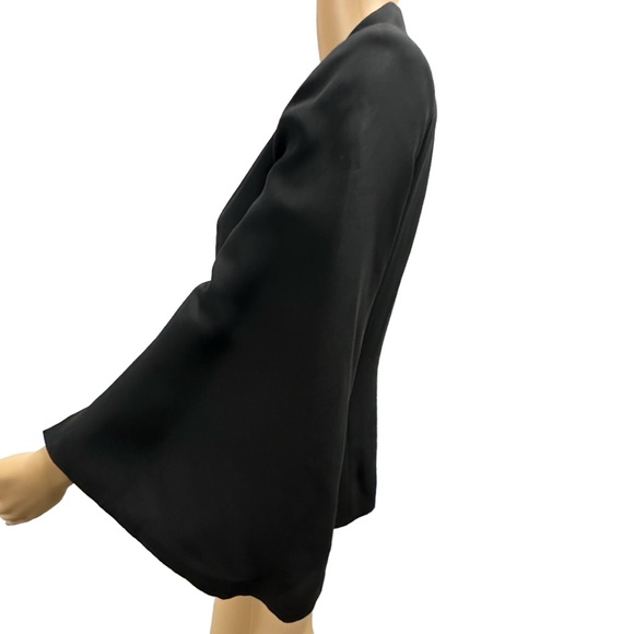 Max Studio Special Edition Silk Wool Slit Sleeve Black Blazer Jacket Womens 4 - Picture 3 of 16